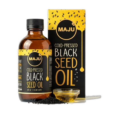 MAJU Black Seed Oil 8oz cold-pressed bottle